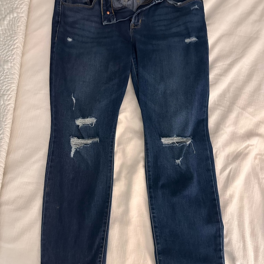 Old Navy Blue Skinny Jeans with Distressed Details